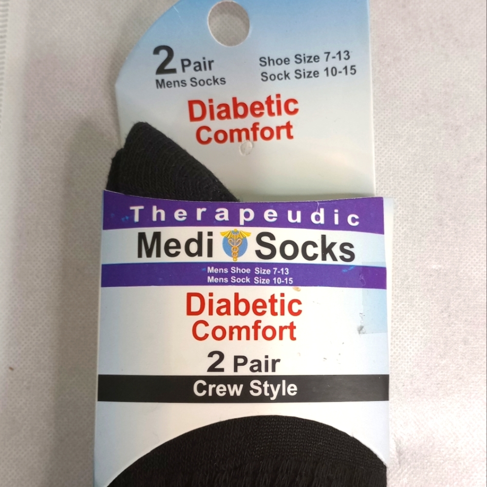 NWT Diabetic Therapeudic Crew Socks men 7-13